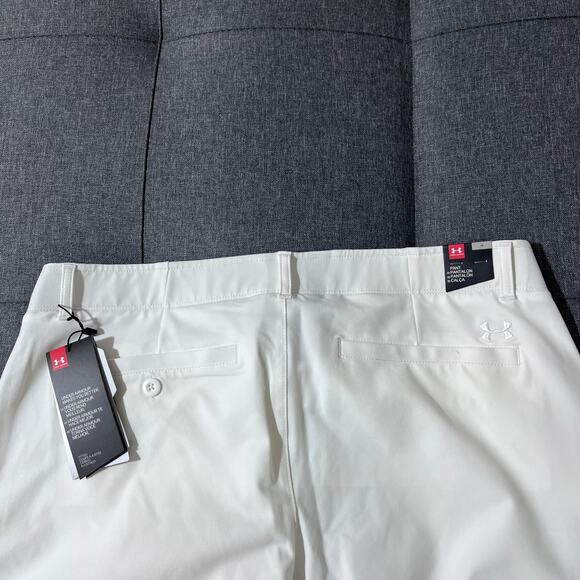 NWT‎ Under Armour Pant Women 14 White Fitted Activewear Golf - Picture 11 of 16